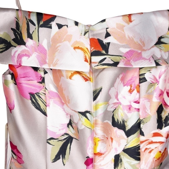 ELIZA J NWT Floral Off the Shoulder Mikado Dress Size 4 in Multi Floral Print - Picture 11 of 16